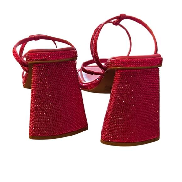 Steve Madden 4" Heel Britani Ankle Wrap Rhinestone Sandals Size 9M‎ - Picture 3 of 10